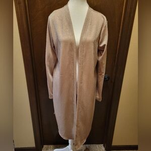 Maurices Long Cardigan with Pockets - Rose Gold Shimmer NWT